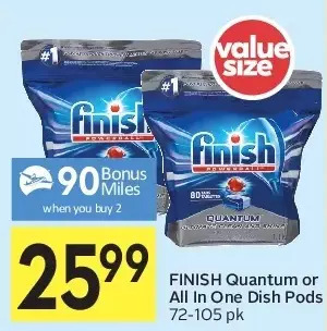 Foodland Finish quantum or all in one dish pods offer