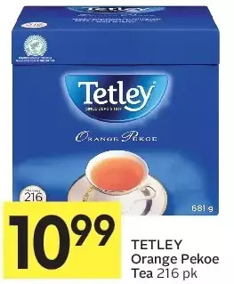 Foodland Tetley orange pekoe tea offer