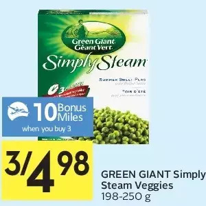 Foodland Green giant simply steam veggies offer