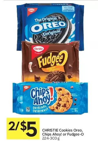 Foodland Christie cookies oreo, chips ahoy! or fudgee-o offer