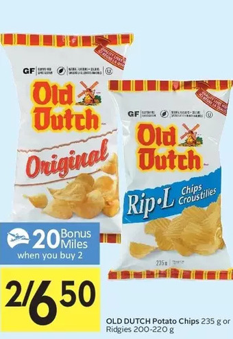 Foodland Old dutch potato chips or ridgies offer