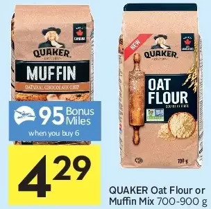 Foodland Quaker oat flour or muffin mix offer