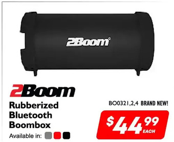 Factory Direct 2boom rubberized bluetooth boombox offer