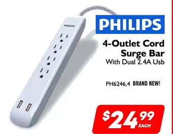 Factory Direct Philips 4-outlet cord surge bar offer