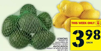 Food Basics Lemons | avocados offer