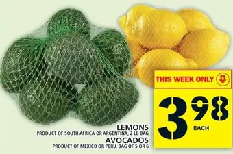 Food Basics Lemons, avocados offer