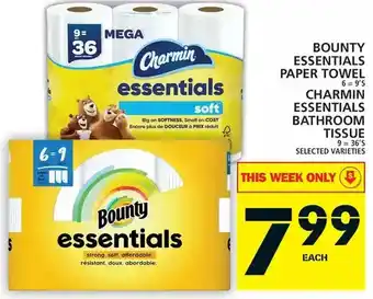 Food Basics Bounty essentials paper towel | charmin essentials bathroom tissue offer