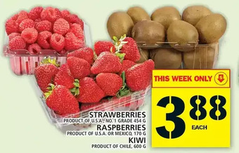 Food Basics Strawberries, raspberries, kiwi offer