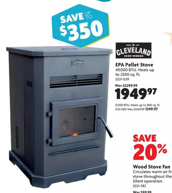 Home Hardware Epa pellet stove: 21,000 btu | 49,000 btu offer