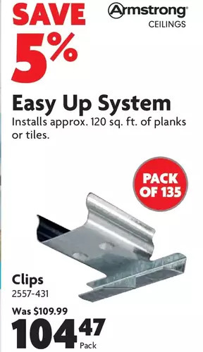 Home Hardware Easy up system: clips offer