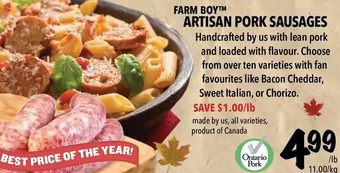 Farm Boy Farm boy artisan pork sausages offer