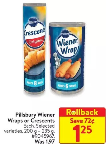 Walmart Pillsbury wiener wraps or crescents offer