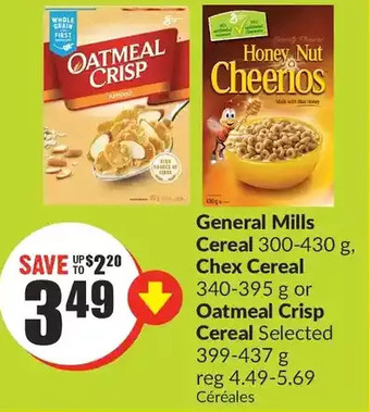 FreshCo General mills cereal, chex cereal or oatmeal crisp cereal offer