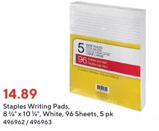 Staples Staples writing pads offer