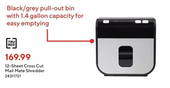 Staples Tru red 12-sheet cross cut mail mate shredder offer