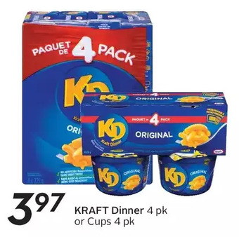 Kraft dinner or cups