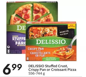 Sobeys Urban Fresh Delissio stuffed crust, crispy pan or croissant pizza offer