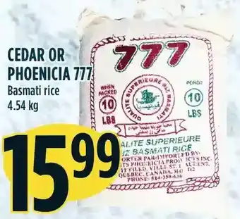Marché Adonis Cedar or phoenicia 777 basmati rice offer