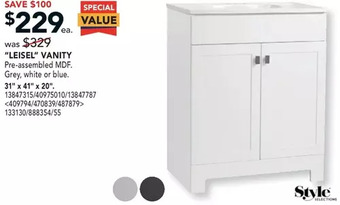 Lowe's Style selections "leisel" vanity offer