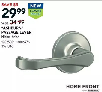Lowe's Home front "ashburn" passage lever offer
