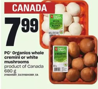 Independent Grocer Pc organics whole cremini or white mushrooms offer