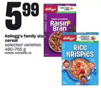 Independent Grocer Kellogg's family size cereal offer