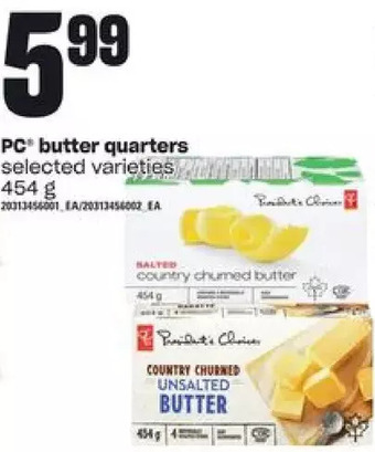 Independent Grocer Pc butter quarters offer