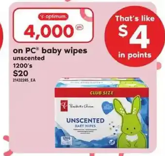 Independent Grocer On pc baby wipes unscented offer