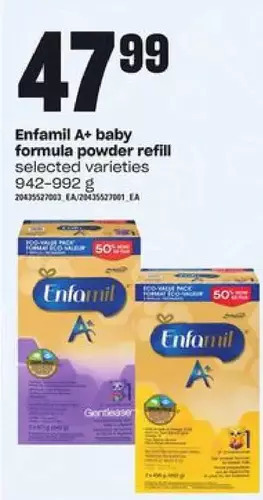 Independent Grocer Enfamil a+ baby formula powder refill offer