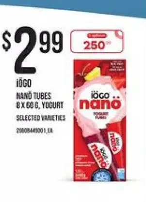 Independent Grocer Iogo nano tubes, yogurt offer