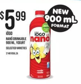 Independent Grocer Iogo nano drinkable, yogurt offer
