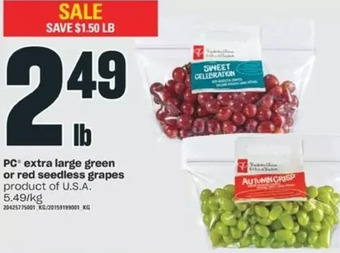Valu-mart Pc extra large green or red seedless grapes offer