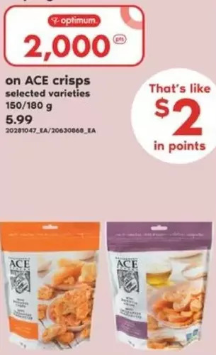 Valu-mart Ace crisps offer