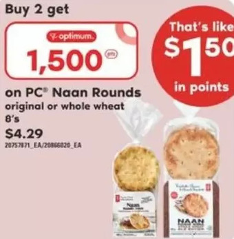 Valu-mart Pc naan rounds offer