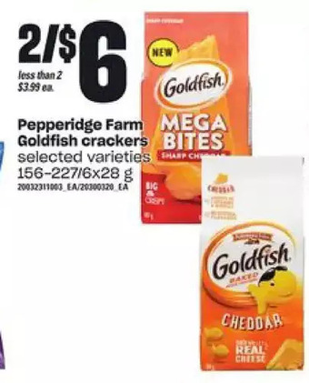 Loblaws Pepperidge farm goldfish crackers offer