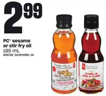 Loblaws Pc sesame or stir fry oil offer