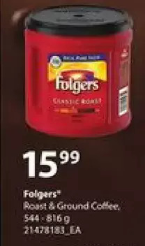 Loblaws Folgers roast & ground coffee offer