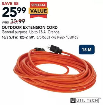 RONA Outdoor extension cord offer