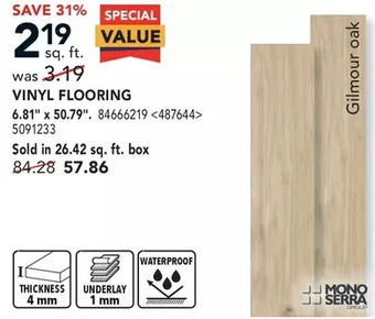 RONA Mono serra vinyl flooring 6.81" x 50.79" offer