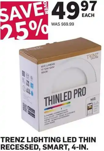 Co-op Trenz Lighting LED Thin Recessed, Smart, 4-In. offer
