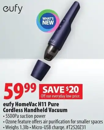 London Drugs Eufy HomeVac H11 Pure Cordless Handheld Vacuum offer