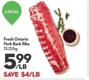 Longo's Fresh ontario pork back ribs offer