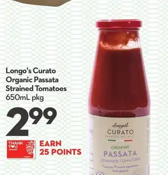 Longo's Longo's curato organic passata strained tomatoes offer