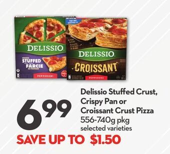 Longo's Delissio stuffed crust, crispy pan or croissant crust pizza offer