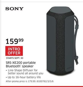 The Source Sony srs-xe200 portable bluetooth® speaker offer