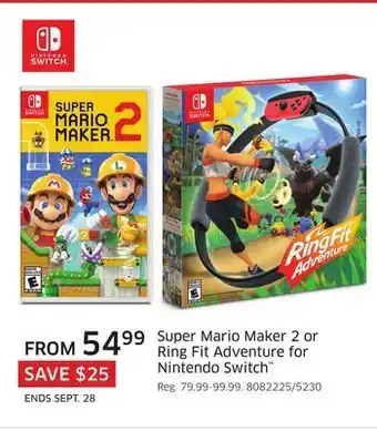 The Source Super mario maker 2 or ring fit adventure for nintendo switch offer