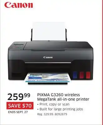 The Source Canon pixma g3260 wireless megatank all-in-one printer offer