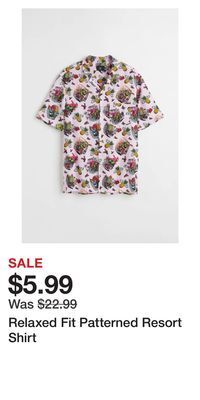 H&M Relaxed fit patterned resort shirt offer