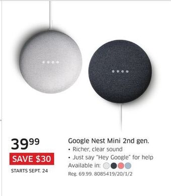 The Source Google nest mini 2nd gen. offer