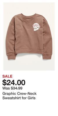 Old Navy Graphic crew-neck sweatshirt for girls offer